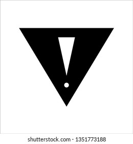 Exclamation mark icon warning sign attention button in black triangle shape created in thin line style. The design graphic element is saved as a vector illustration in the EPS file format