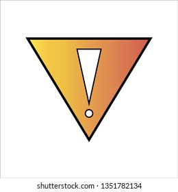 Exclamation mark icon warning sign attention button in black triangle shape created in thin line style. The design graphic element is saved as a vector illustration in the EPS file format