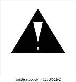 Exclamation mark icon warning sign attention button in black triangle shape created in thin line style. The design graphic element is saved as a vector illustration in the EPS file format