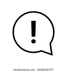 Exclamation mark icon. White background.