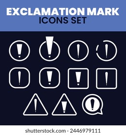 Exclamation Mark Icons Set Vector Exclamation Mark Icons Warning Sign Illustration icons Set