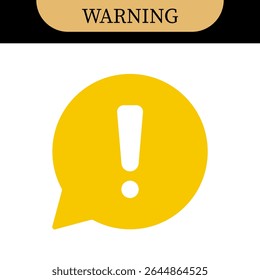 exclamation mark icons in speech bubble shapes | alerts, warnings, attention and important information icons | in black, yellow, and red colors