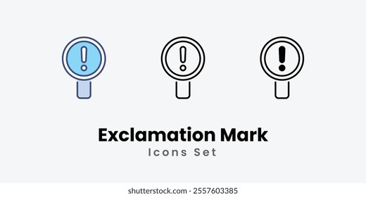 Exclamation Mark Icons symbol vector elements for infographic web stock illustration.