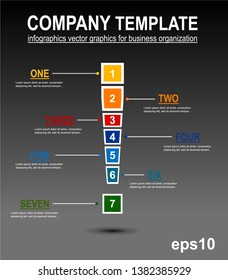 Exclamation mark infographic template made from colors and numbers - Vector