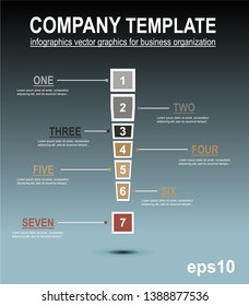 Exclamation mark infographic template made from colors and numbers - Vector
