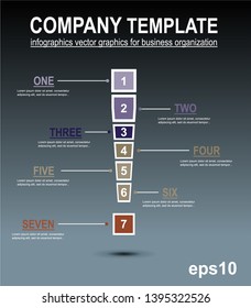 Exclamation mark infographic template made from colors and numbers - Vector