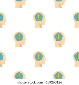 Exclamation mark inside human head pattern seamless for any design vector illustration