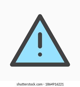 exclamation mark inside a triangle for warning alert icon symbol isolated on white background