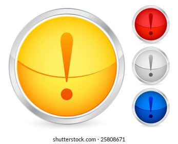 Exclamation mark internet button set. Vector illustration.
