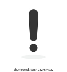 Exclamation mark isolated. Black vector Attention caution sign. Flat warning symbol.