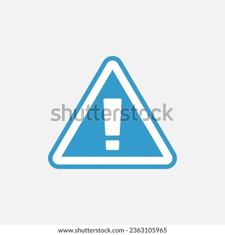 exclamation mark isolated blue Triangle in flat style
