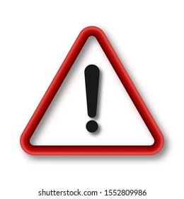 Exclamation mark isolated. Color vector Attention caution sign. Warning symbol with shadow.