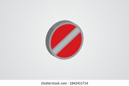 Exclamation mark isometric left top view 3D icon