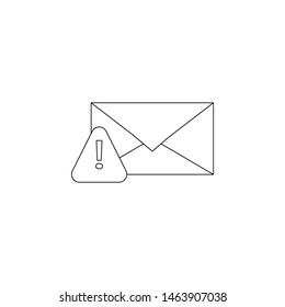 exclamation mark in the letter icon. Element of virus antivirus for mobile concept and web apps icon. Outline, thin line icon for website design and development, app development