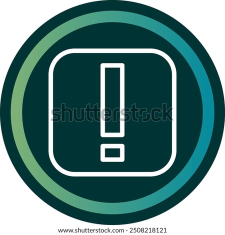 Exclamation Mark Line double Gredient Circle Vector Icon Design