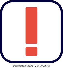 Exclamation Mark Line Red Filled Vector Icon Design