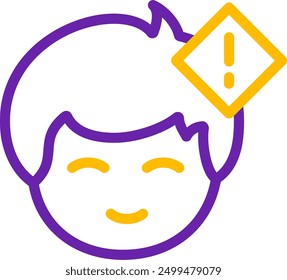 Exclamation mark Line Two Color Vector Icon Design