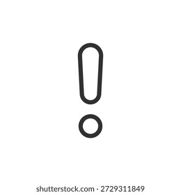 Ponto de exclamação, ícone linear. Alerta, aviso e aviso importante. Linha com traçado editável.