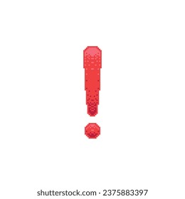 Exclamation Mark Logo Icon in Pixel Art