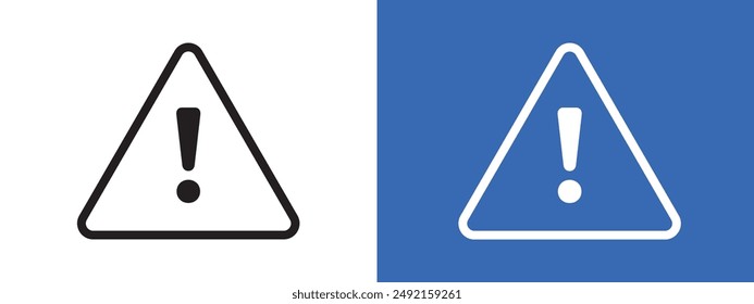 Exclamation mark logo sign set vector outline