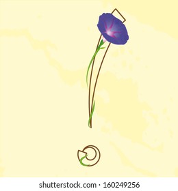 Exclamation mark made of floral elements