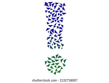 exclamation mark made of small triangles