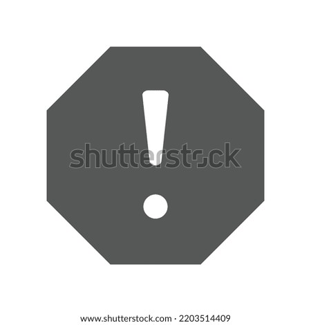 exclamation mark in octagonal shape for hazard warning symbol. Beware secure caution in traffic road. Warning pop up Attention, warning icon. Vector illustration filled outline style. EPS10