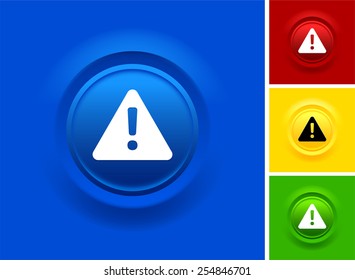 Exclamation mark on Blue Bevel Round Button