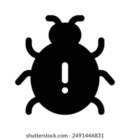 Exclamation mark on bug depicting vector of virus alert, easy to use and download