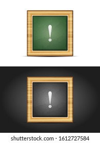 Exclamation mark on chalkboard set. Vector illustration.