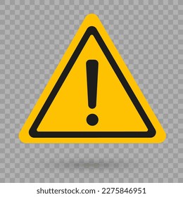 Exclamation mark on a road sign.Warning danger sign.
