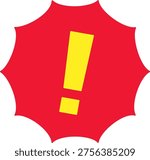 Exclamation mark on spiky speech bubble
