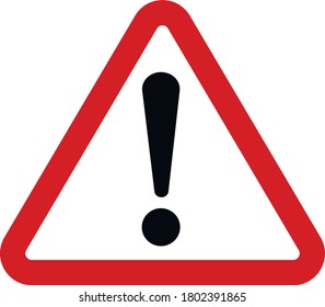 Exclamation mark on white background	