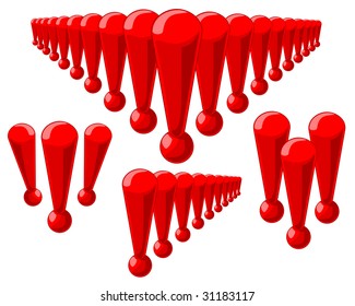 exclamation, mark on white background