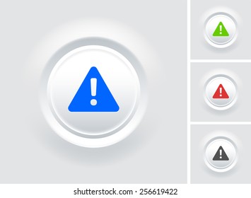 Exclamation mark on White Bevel Round Button