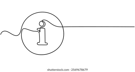 Exclamation mark in one continuous line drawing vector illustration. Pro vector, Exclamation mark, one line continuous drawing. Simple minimalism design style, linear background with exclamation sign.