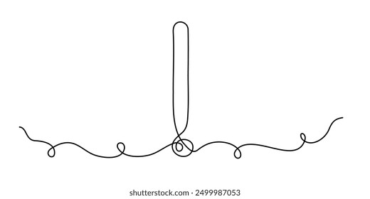 Exclamation mark one line art,hand drawn admiration sign,idea continuous contour.Query attention concept, finding answer.Trendy template for web design,social media,presentation.Editable stroke.