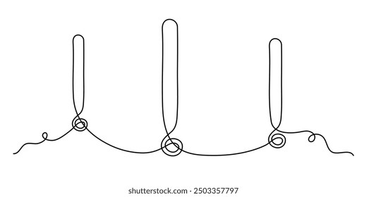 Exclamation mark one line art,hand drawn admiration sign,idea continuous contour.Query attention concept, finding answer.Trendy template for web design,social media,presentation.Editable stroke.