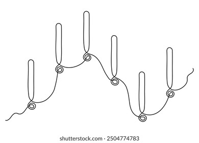 Exclamation mark one line art,hand drawn admiration sign,idea continuous contour.Query attention concept, finding answer.Trendy template for web design,social media,presentation.Editable stroke.
