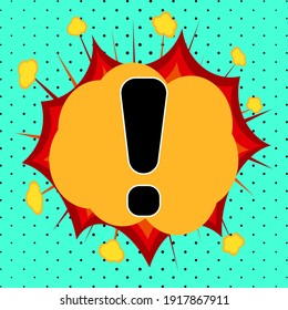 Exclamation mark, pop art explosion, vector illustration