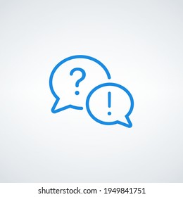Exclamation mark and question mark icon, questions and answers. information discussion symbol.