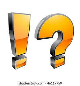 exclamation mark and question mark vector illustration