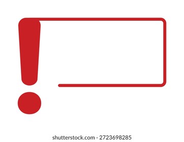 Signo de exclamación con borde rojo y espacio en blanco para el texto.