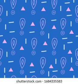 Exclamation mark seamless pattern on white background. Hand drawn vector elements.Vector sketch question marks background