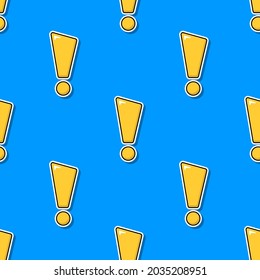 Exclamation Mark Seamless Pattern. Vector Illustration.