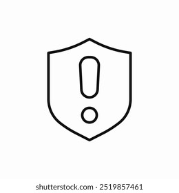 exclamation mark shield icon sign vector