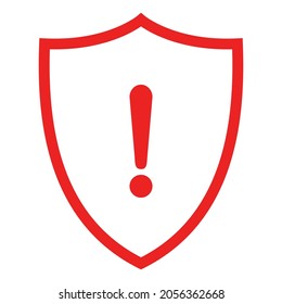 Exclamation Mark And Shield On White