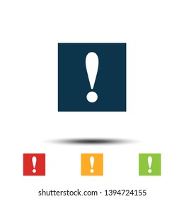 Exclamation Mark Sign Colorful Set Icon Vector Logo Template