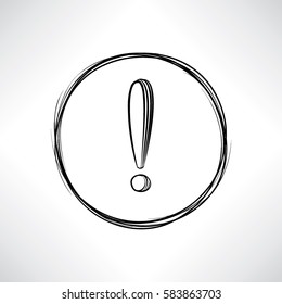 Exclamation mark. Sign isolated over white background