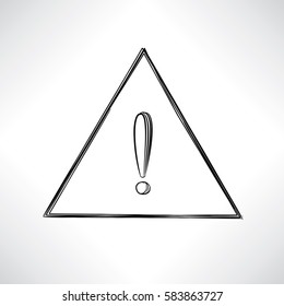 Exclamation mark. Sign isolated over white background